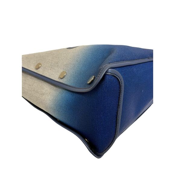 GIVENCHY PARIS Gray Blue Ombre Canvas Logo Bond Tote Shopper Shoulder Bag - Picture 9 of 13